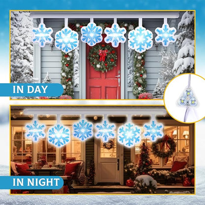Retisee 14.5ft Long Winter Snowflake Inflatable Outdoor Decoration Christmas Blow up Hanging with Built in LED Lights for Christmas Winter Holiday Party Lawn Yard Outdoor Supplies Ornaments