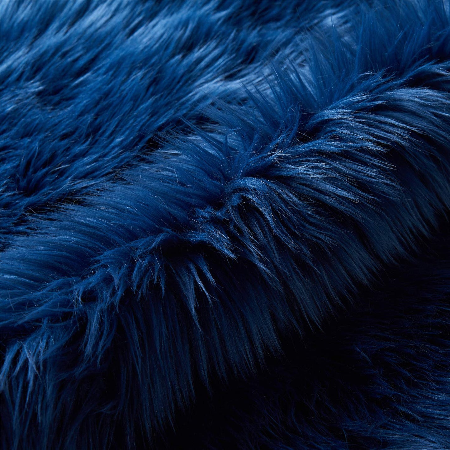 EasyJoy Ultra Soft Fluffy Shaggy Area Rug Faux Fur Rug Chair Cover Seat Pad Fuzzy Area Rug for Bedroom Floor Sofa Living Room (2 x 6 ft Sheepskin, Dark Blue)
