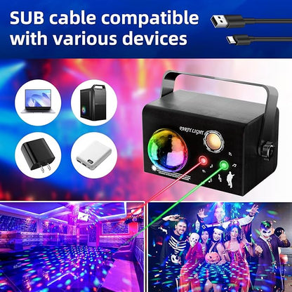 Square Party Lights, 4 Modes Sound Activated DJ Disco Light with Remote & Strobe, USB Powered Dance Stage Lights for Home Party, Birthday, Wedding, Karaoke, KTV, Bar, Club, Halloween Decor