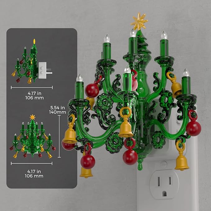 L LOHAS LED Christmas Night Light, Plug in Night Light with Dusk to Dawn Sensor, 3 Brightness Adjustable and RGB Mode, Ideal Nightlight for Christmas Home Decor
