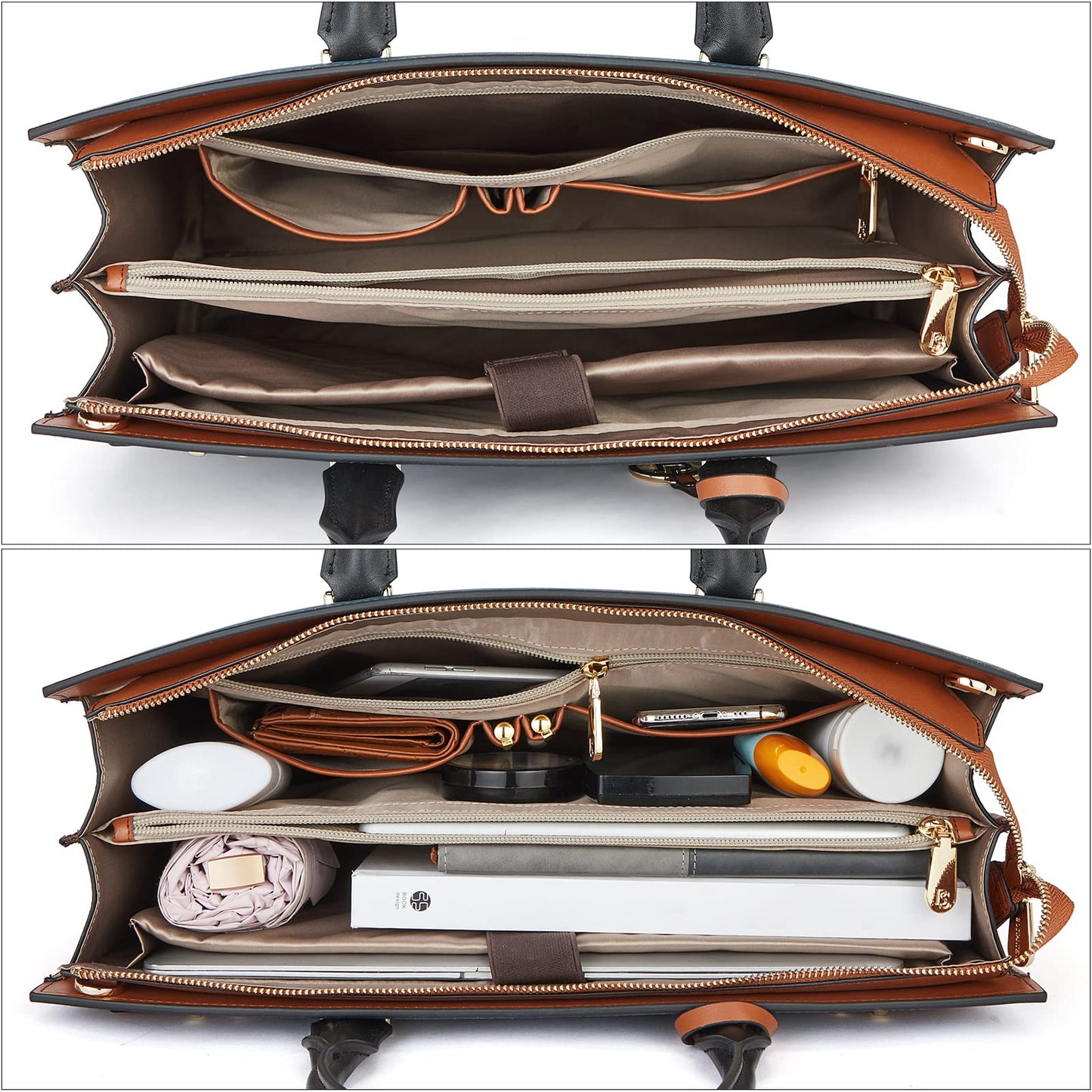 BOSTANTEN Briefcase for Women 15.6 Inch Genuine Leather Laptop Briefcase Shoulder Work Tote Bag Purse
