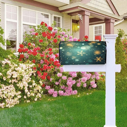 Festive Magnetic Mailbox Cover Snowflake Winter Outdoor Mailbox Protector Holiday Seasonal Decorative Garden Yard Home Large Size 25.5 x 21 Inch
