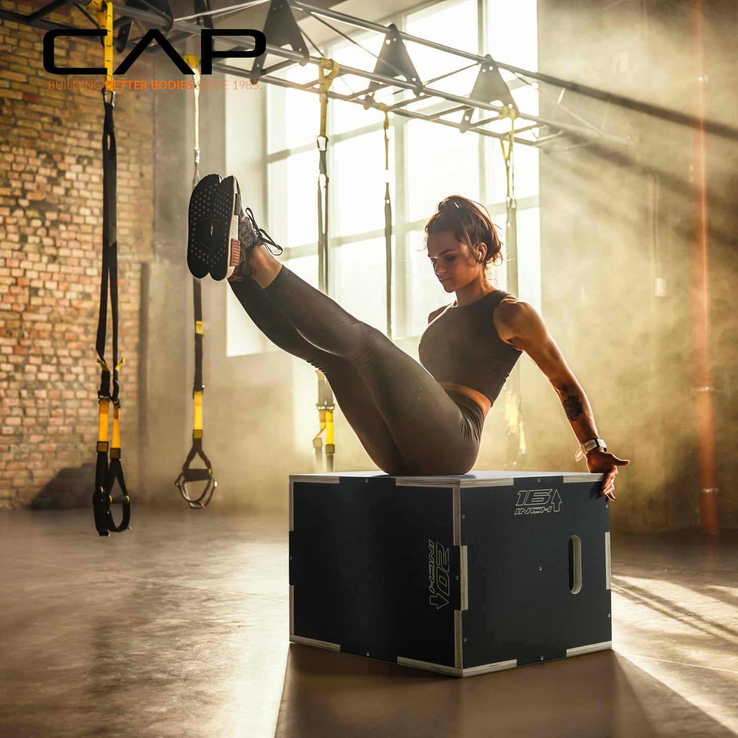 CAP Barbell 3-in-1 Rubber Textured Plyometric Box 24in x 20in x 16 in