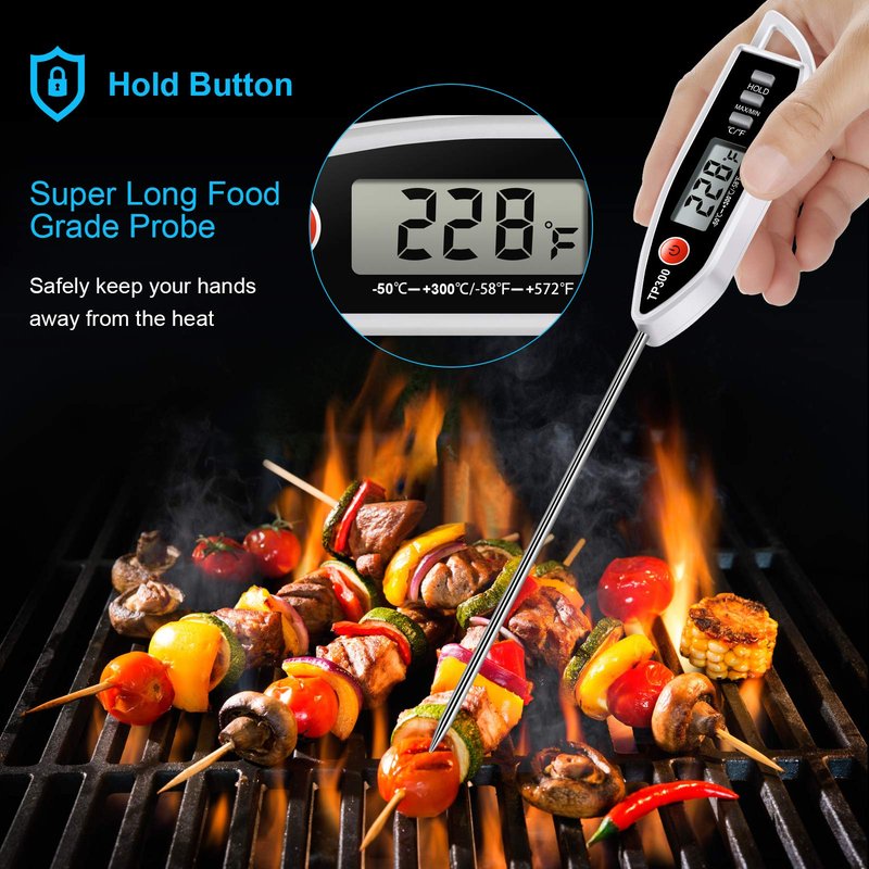 Meat Food Thermometer, Digital Candy Cooking Thermometer, Kitchen Cooking Thermometer Instant Read for BBQ Grill, Oil, Milk, Bath Water, Deep Fry, Candle Temperature