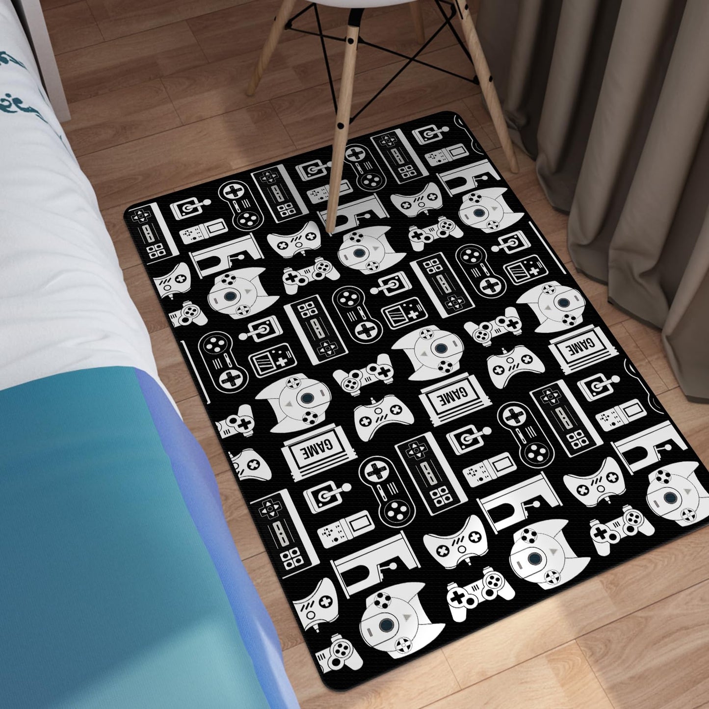 Lacut Game Rug Teen Boys Carpet with Game Controller Decoration, 3D Gaming Rugs for Boy’s Bedroom Living Room Playroom, Non-Slip Gamer Carpet Children Gaming Area Rugs (47" x 31")