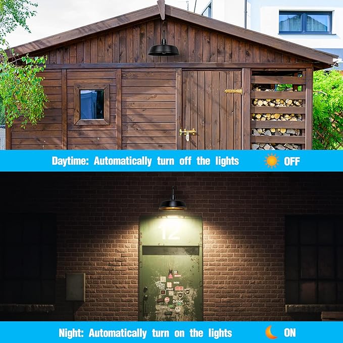 Gooseneck Barn-Lights Outdoor Fixture - 21 inch Farm Style Black Large Lighting Farmhouse Exterior Sconce Wall Light for House, Dusk to Dawn Sensor Front Door Porch Garage (21 inch)