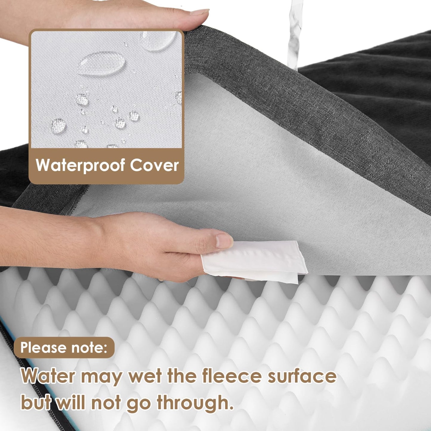 EHEYCIGA XL Orthopedic Dog Bed Mats for Extra Large Dogs 41x27 Inch, Memory Foam Dog Bed for Crate with Washable Removable Cover, Waterproof Pet Mattress with Non-Slip Bottom, Dark Grey