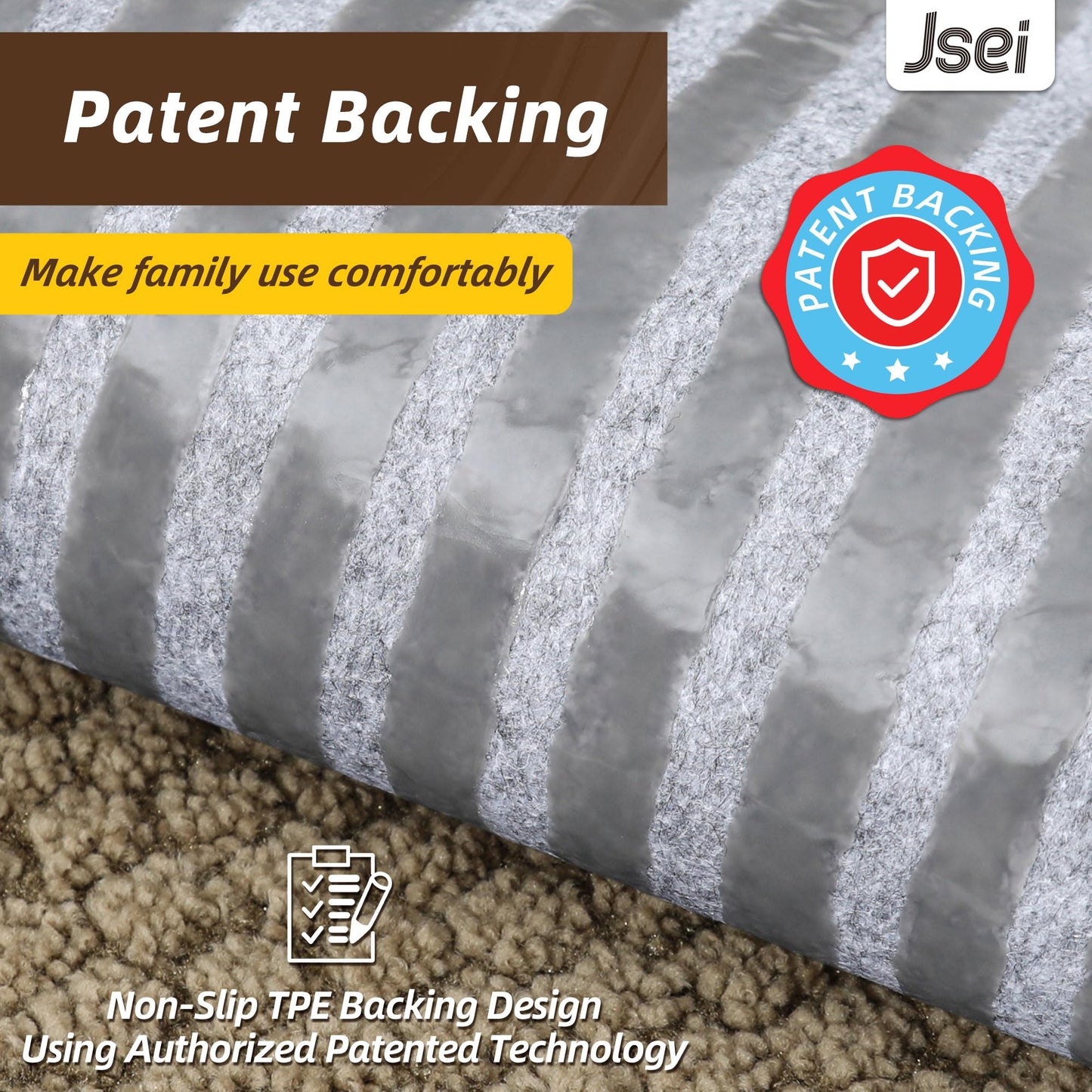 JSEI Stair Treads for Wooden Steps, 14 Pack 9" X 28" Non-Slip Machine Washable Carpet Stair Treads with TPE Backing, Soft Indoor Stair Rug Runner for Kids Elders & Pets, 100% Polyester, Beige
