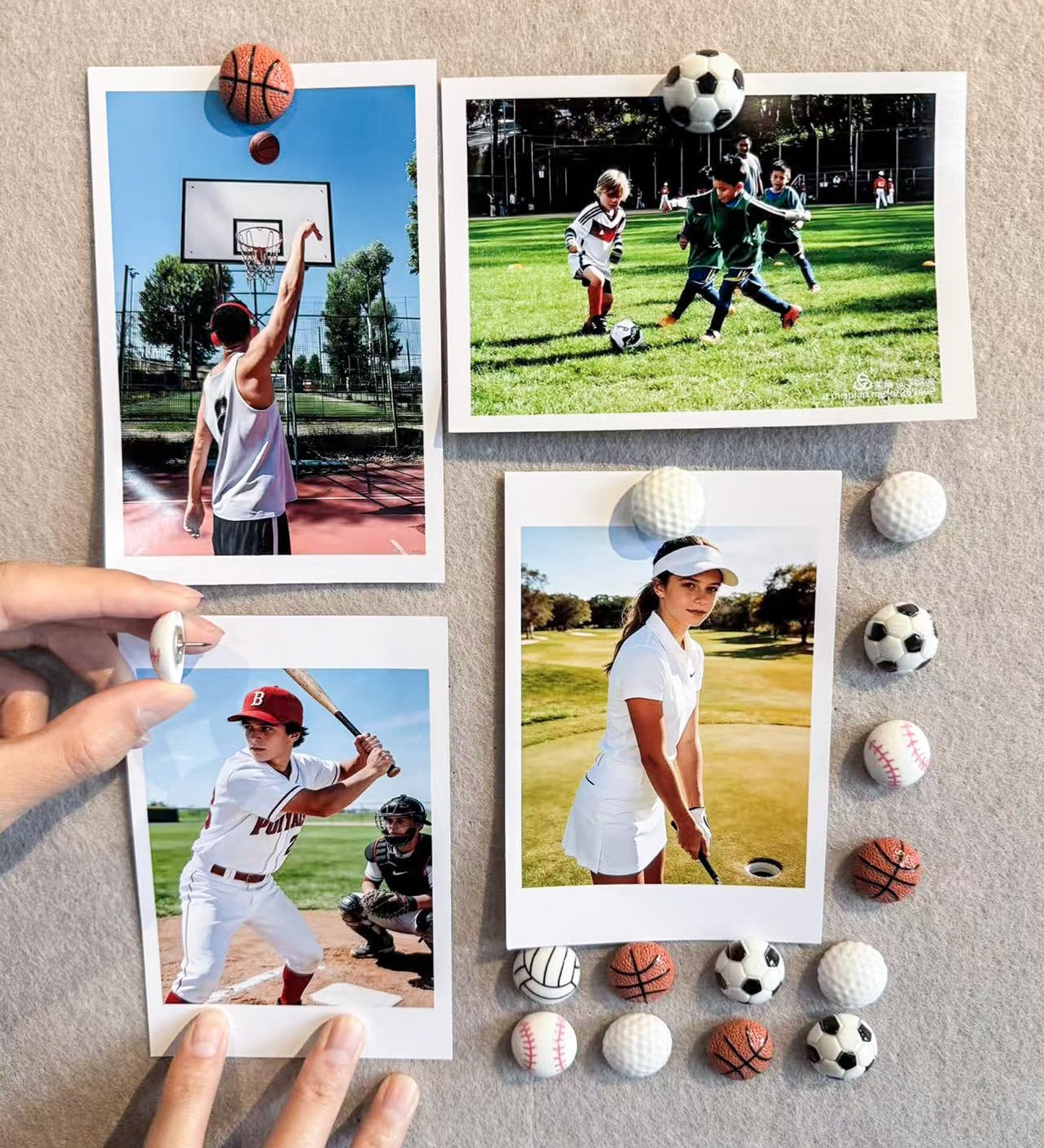 Push Pins for Wall,25Pcs Sports Decorative Push Pins, Thumb Tacks for Bulletin Board, Photos Wall & Maps, Desk Decor for School Offices (Soccer)