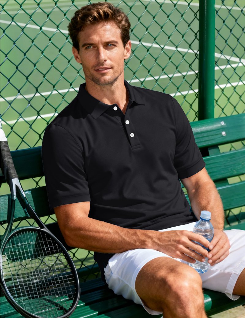 MAGCOMSEN Polo Shirts for Men Short Sleeve Performance Golf Polos Moisture Wicking Casual Collared Shirts Summer Top