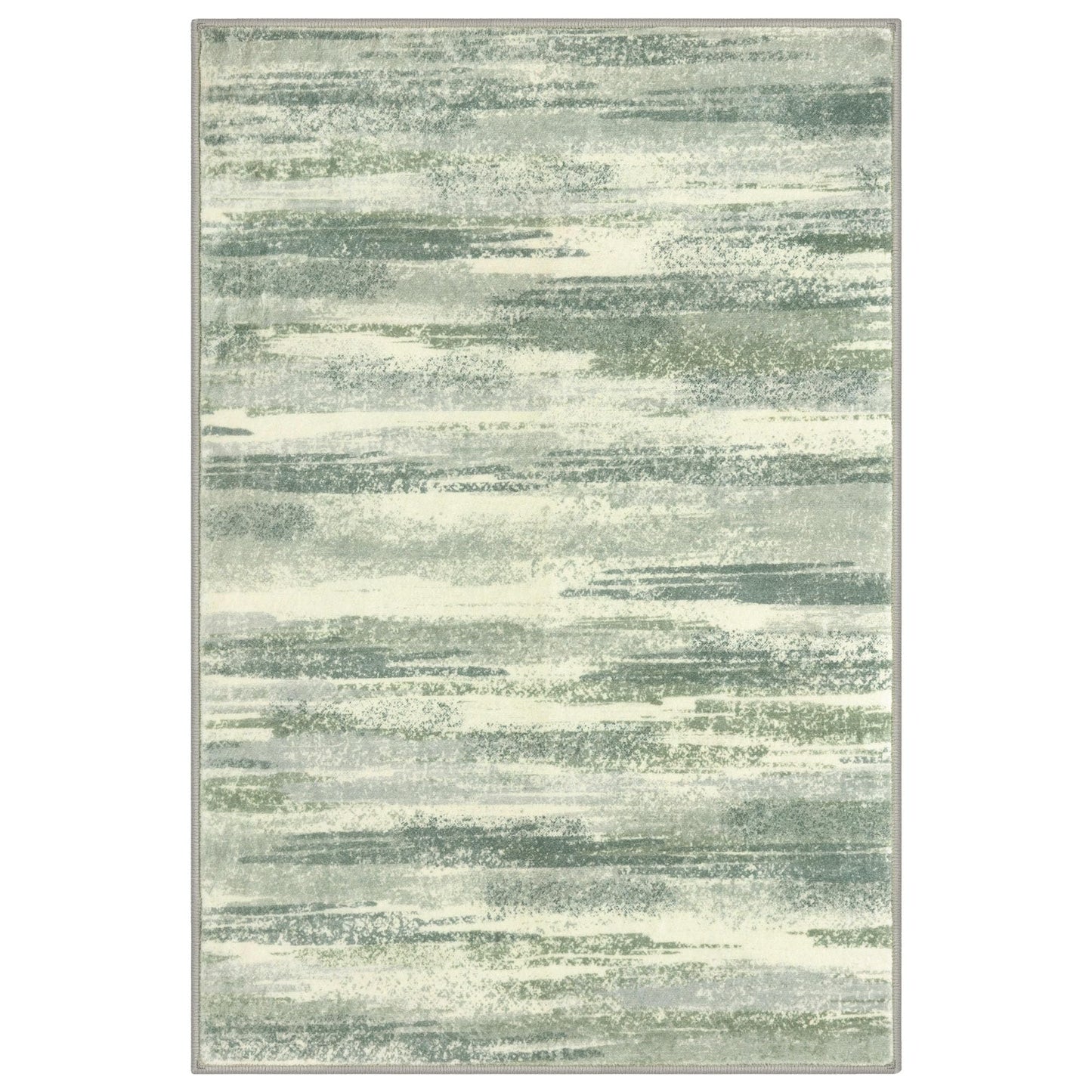 Lansny Modern Abstract Entryway Rug Indoor 2x3 Washable Rug Non-Slip Soft Small Area Rug Sage Green Grey Kitchen Mats Thin Print Faux Wool Floor Carpet Throw Rugs for Entrance Bedroom