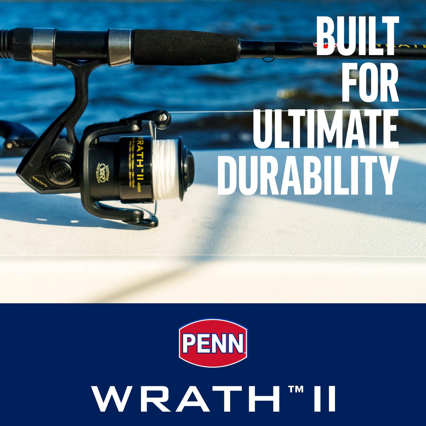 PENN 6'6" Wrath II Fishing Rod and Spinning Reel Combo, Size 2500, Medium Light Power, Extra Fast Action, Corrosion-Resistant Graphite Construction, Lightweight and Durable