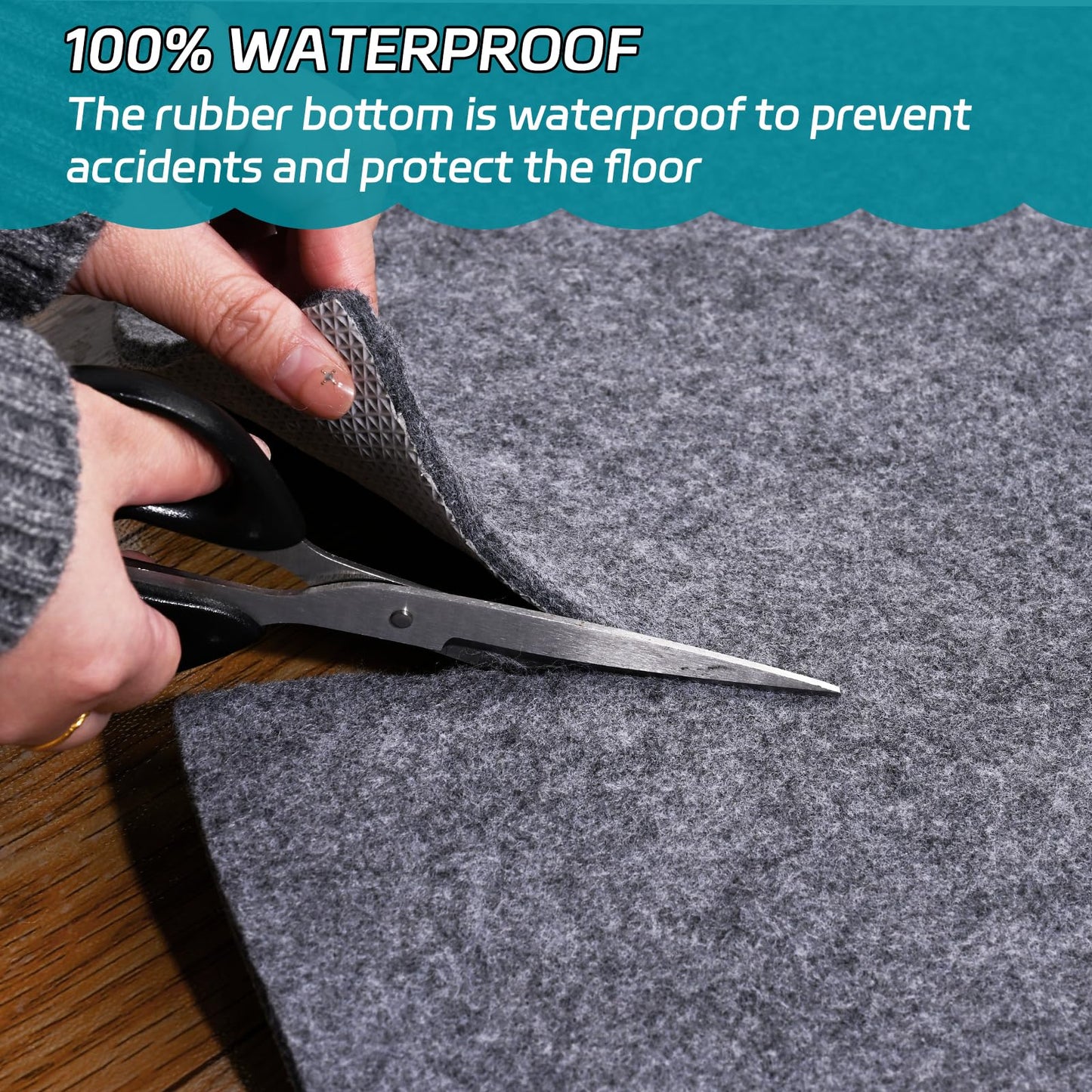Waterproof Rug Pad Round 1/8 Thick Waterproof Non-Slip Rug Pad, Pad for Hardwood Floors,Rug Pads for All Floors and Finishes, Keeps Carpets in Place Soft and Safe（6FT）