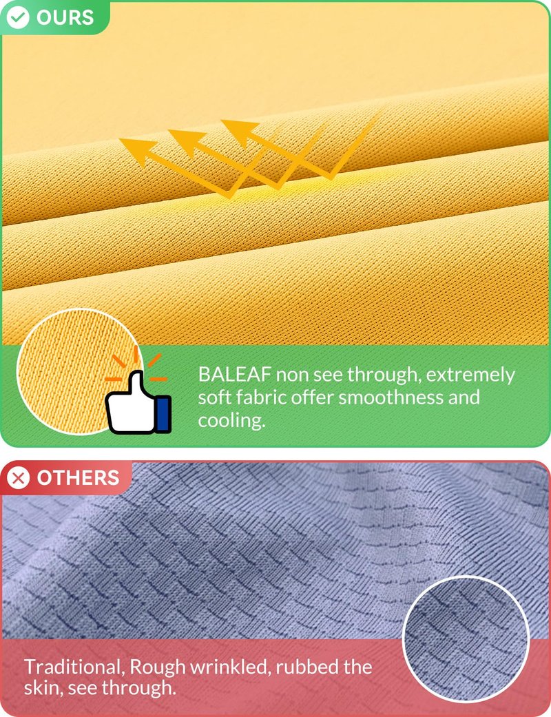 baleaf Rash Guard for Women Hiking Shirts Sun Shirt SPF UPF 50+ Quick Dry Long Sleeve Workout Tops Running Top Yellow M