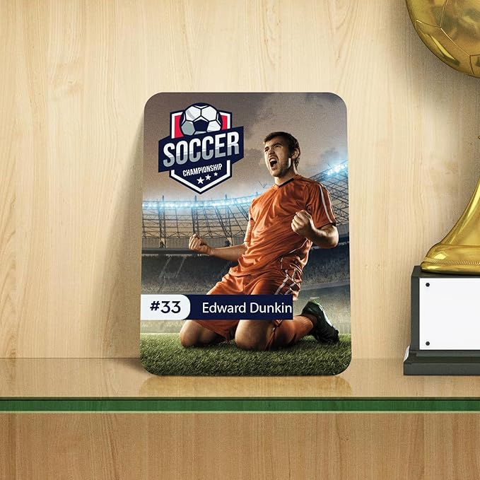 GotPrint Custom Collectors Cards | Add Your Photo Name Stats or Text | Personalized Design | Sports Teams | Baseball | Gaming | Gifts for Kids and Family Rounded Rectangle 2.5” x 3.5” 50 Qty