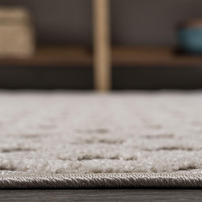 JONATHAN Y Mini-Diamond Trellis Indoor Outdoor Area Rug 8X10 Beige, Rabat High-Low Pile for Backyard, Patio, Porch, Easy-Cleaning, High Traffic, Pet-Friendly, Non-Shedding (SBH101A-8)