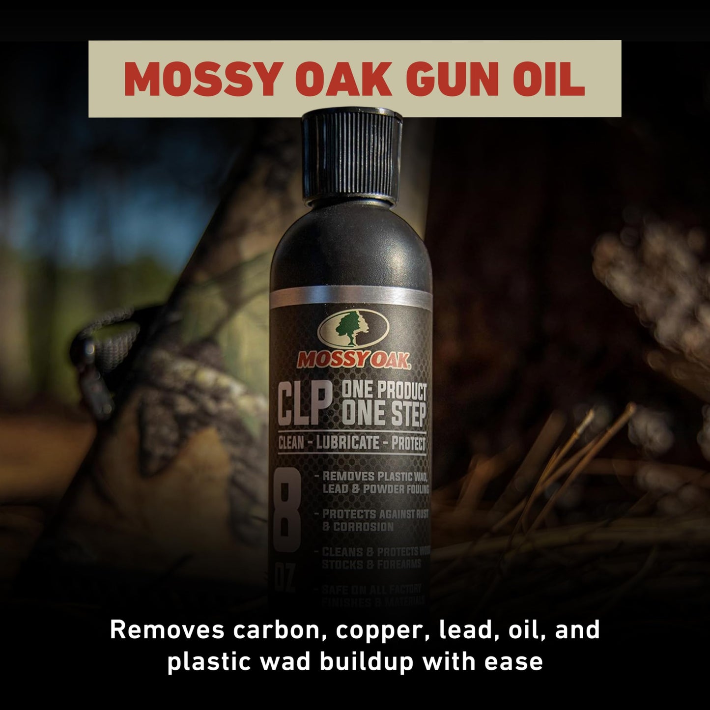 Mossy Oak CLP Gun Cleaning Oil | All-in-One Cleaner, Lubricant & Protectant | One-Step Gun Oil CLENZOIL