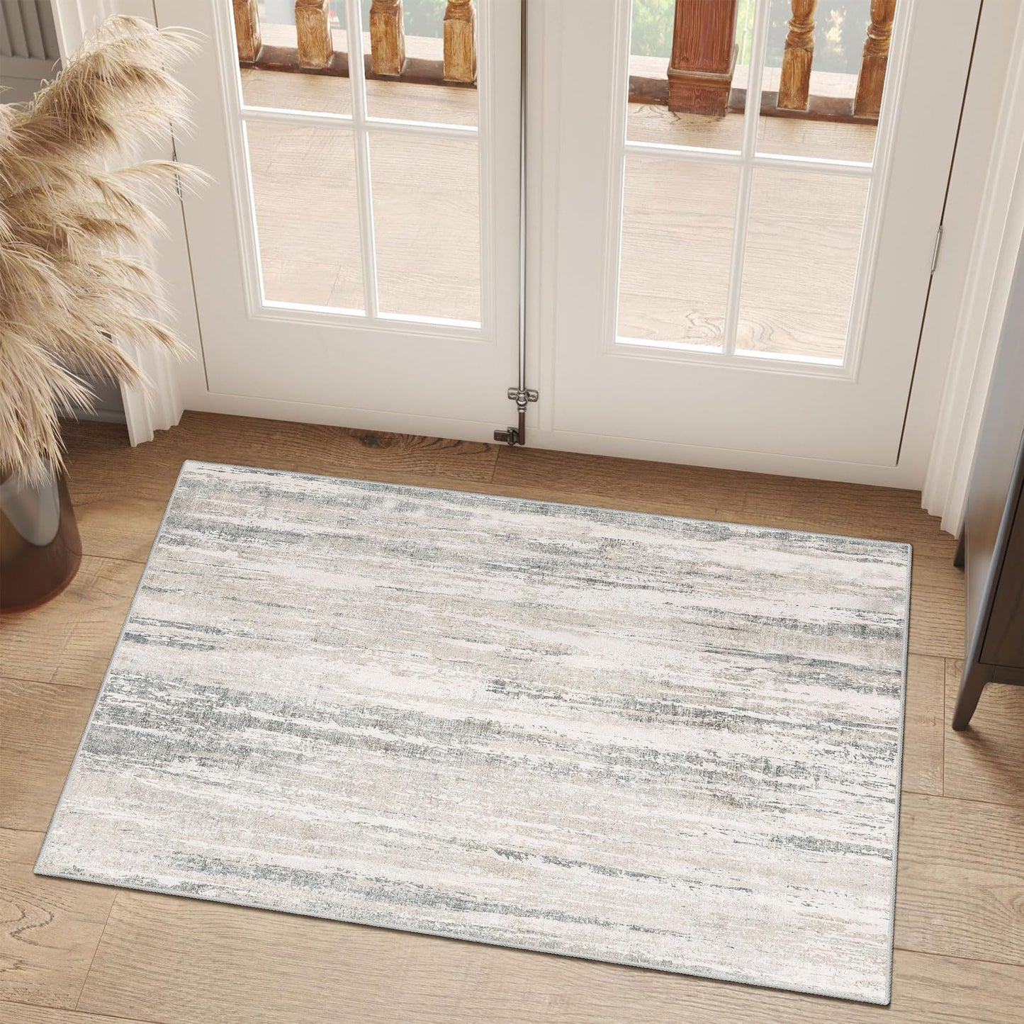 MUJOO Small Rug Washable 2x3 Area Rugs Low Pile Non Slip Modern Abstract