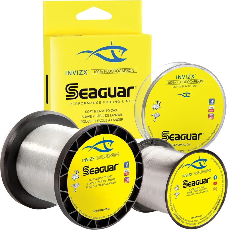 Seaguar InvizX Fishing Line - 100% Fluorocarbon for Freshwater | Clear, Multiple Sizes Available