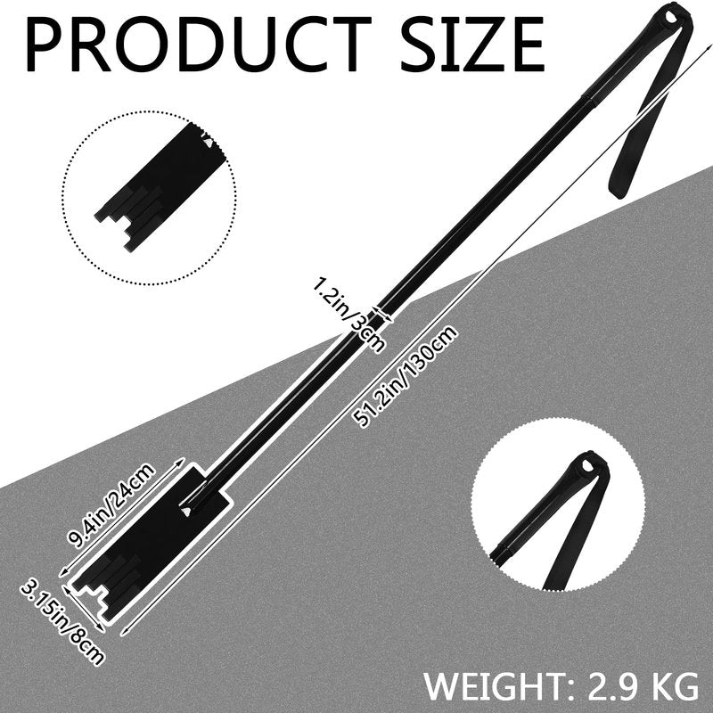 WILLBOND 51.2 Inch Multi-Faceted Ice Chisel with PVC Handle Head Design Ice Picks for Breaking Fishing (Black)