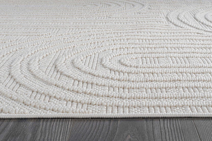 Beverly Rug Micro Loop Area Rug White 8x10 Modern Luxury Soft Circle Geometric Durable Indoor Area Rugs for Living Dining Room Office Stain Resistant Non Shedding Casual Indoor Carpet White 8 x 10