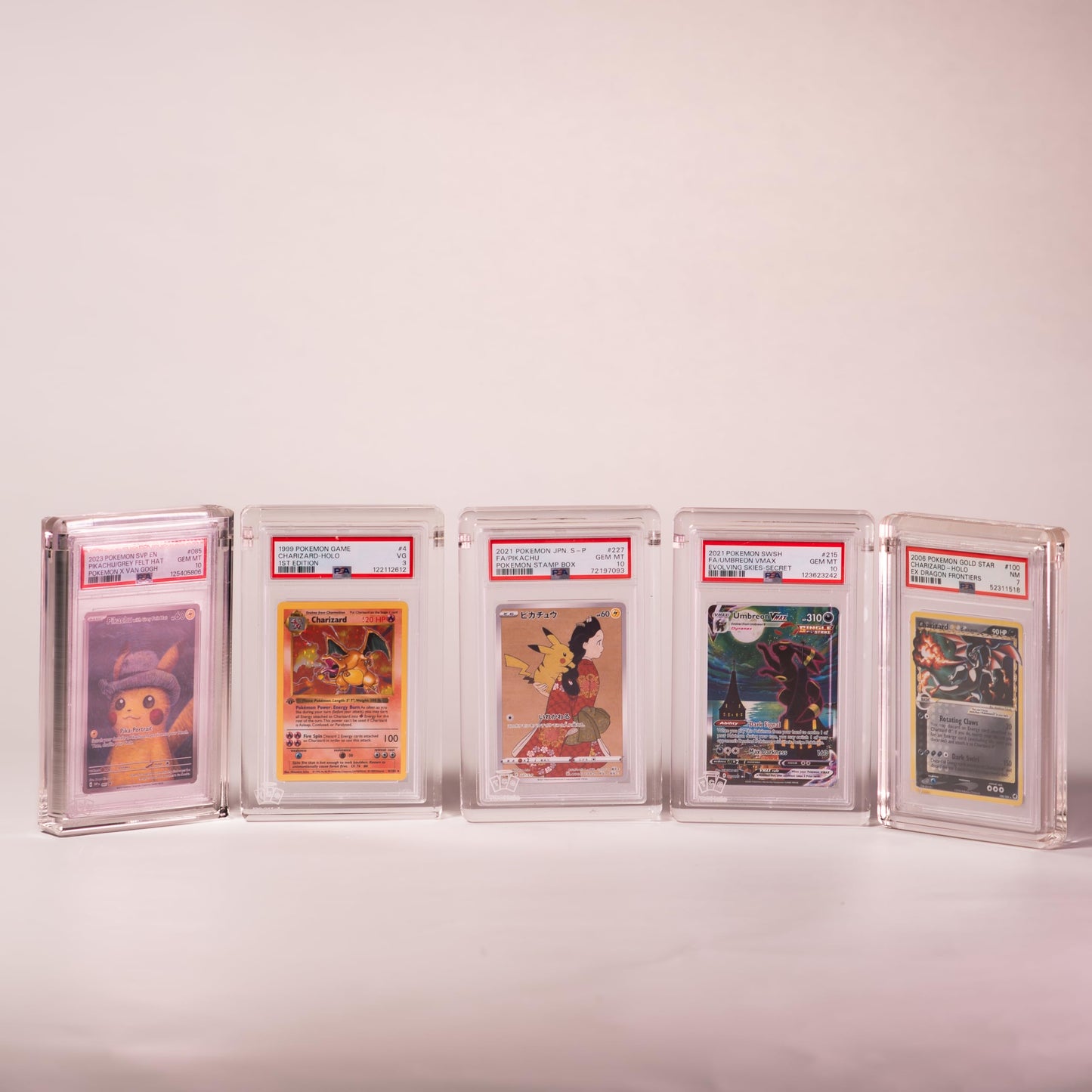 TCGHalo Acrylic Guard PSA Case (5 Pack) 1 inch Magnetic UV Protective Case | 8mm Thick Acrylic PSA Guard Display Case Clear Graded Card Holder Frame for PSA Graded Card Slabs Glass Slab Protector