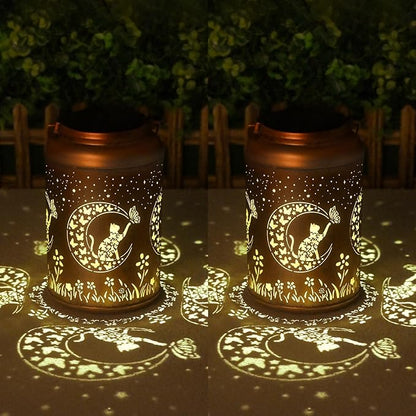 Christmas Decorations Gifts for Women Men Mom, 2 Pack Cat Solar Lights Outdoor Waterproof, Mothers Day Gifts Decoration Outside for Outdoor, Yard, Lawn, Balcony Garden Decor Solar Lantern