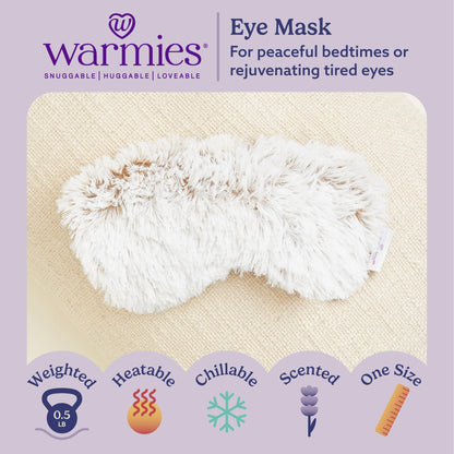 warmies Microwavable Eye Mask for Warmth & Comfort - Heating & Cooling Compress for Calming Relaxation - Weighted & Heated Eye Mask with Scented Lavender for Sleeping - Gray