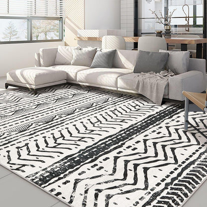Nakagishi Black Rug Living Room 5X7: Washable Boho Large Neutral Soft Rug Modern Stain Resistant Moroccan Indoor Non-Slip Carpet for Bedroom Kids Playroom Office Dining Room Classroom Dorm