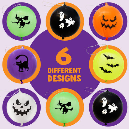 JOYIN 36 Pieces Halloween Punch Balloons for Kids Game Birthday Party Favor Supplies Decorations, Trick or Treat Toys, School Classroom Game Goodie Bags Stuffers
