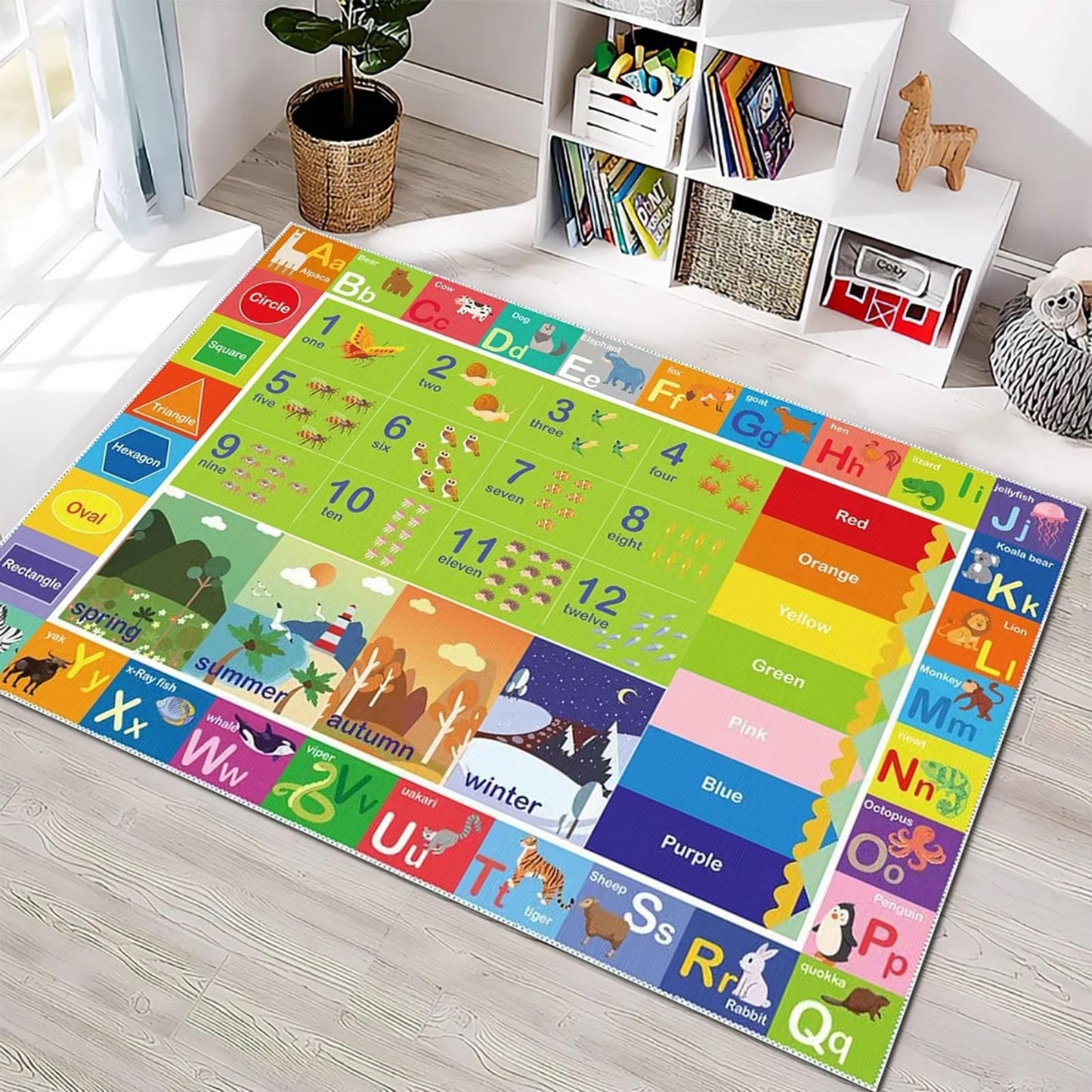 SXHYSM ABC Rug for Kids Playroom,Toddler Alphabet Mats Washable for Baby Area,Classroom,Play Room,Floor,Nursery(4×6ft /48×72in)