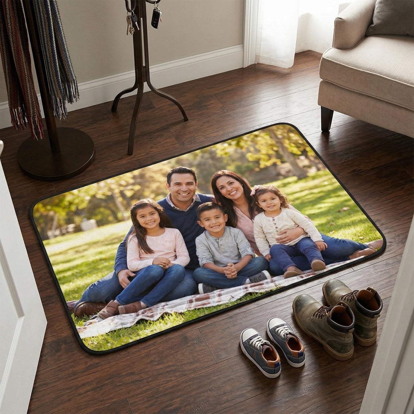 Custom Rug Personalized Area Carpet with Your Own Photo Logo Image Text,Customized Anti Slip Commercial Door Mat Floor Mat for Bedroom Living Room Office Balcony Bath 36'x24'