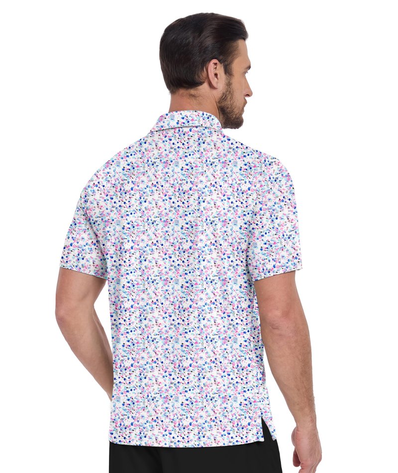 ZITY Men's Golf Shirts Short Sleeve Moisture Wicking Performance Print Patterns Casual Collared Golf Polo Shirt for Men