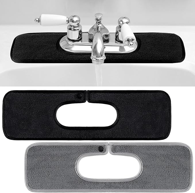 2 Pcs Faucet Mat for Kitchen Sink Splash Guard for Kitchen Sink Faucet Dish