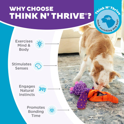 Outward Hound by Nina Ottosson Silly Legz Interactive Plush Dog Puzzle Dog Enrichment Toys, Plush, Floppy, Long, Giraffe, Purple