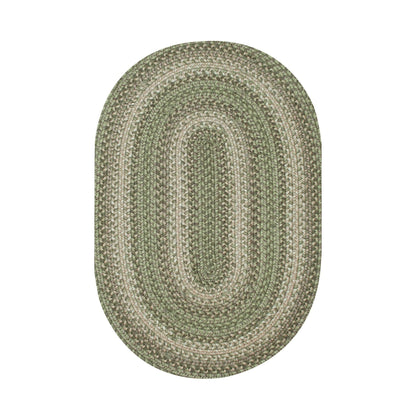 Homespice Grassland Green Oval Rug 20x30 - Country Style Green Kitchen Rug of Jute for Rustic House Decor