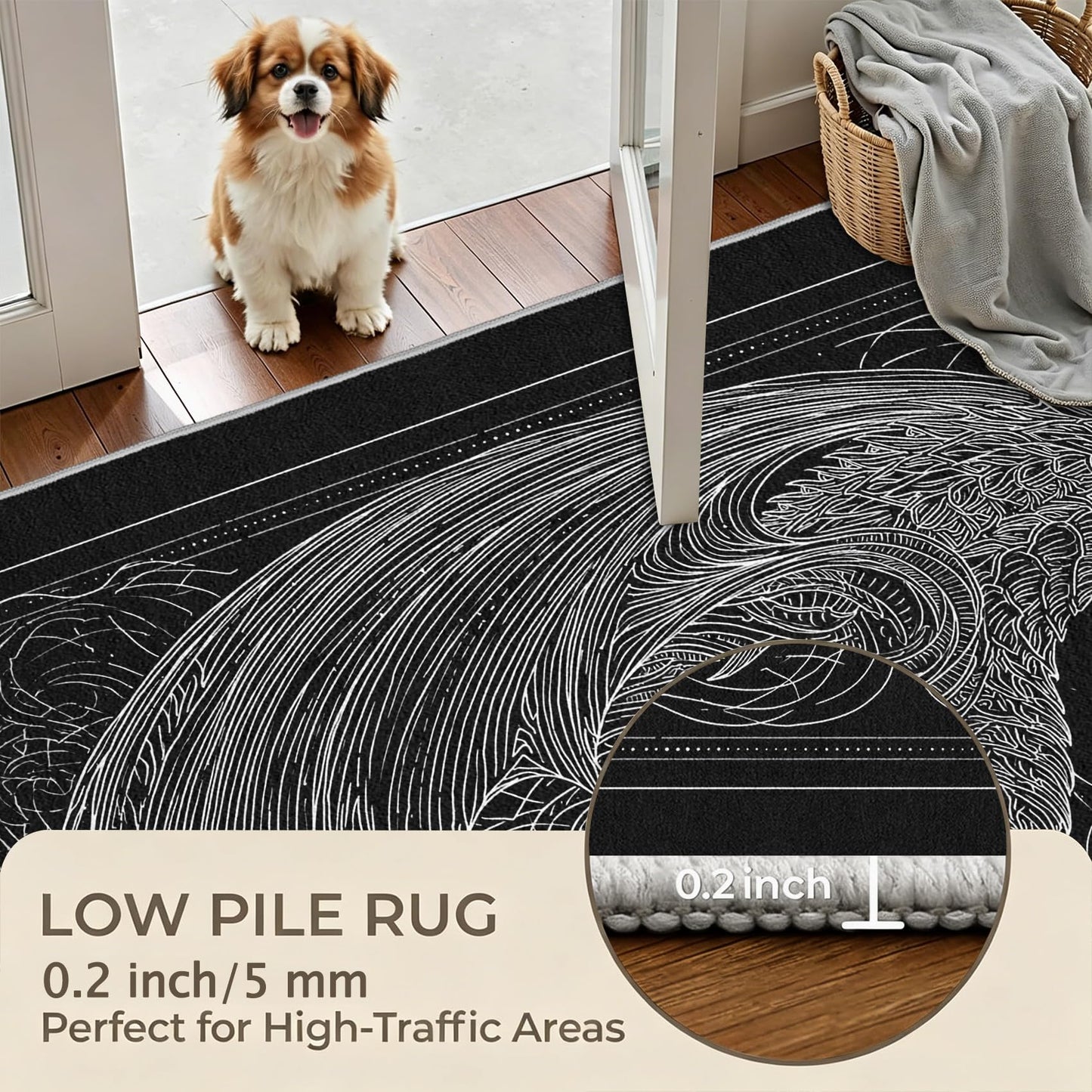 Dragon 4x8 Runner Rug Poker Runners for Entryway Kitchen