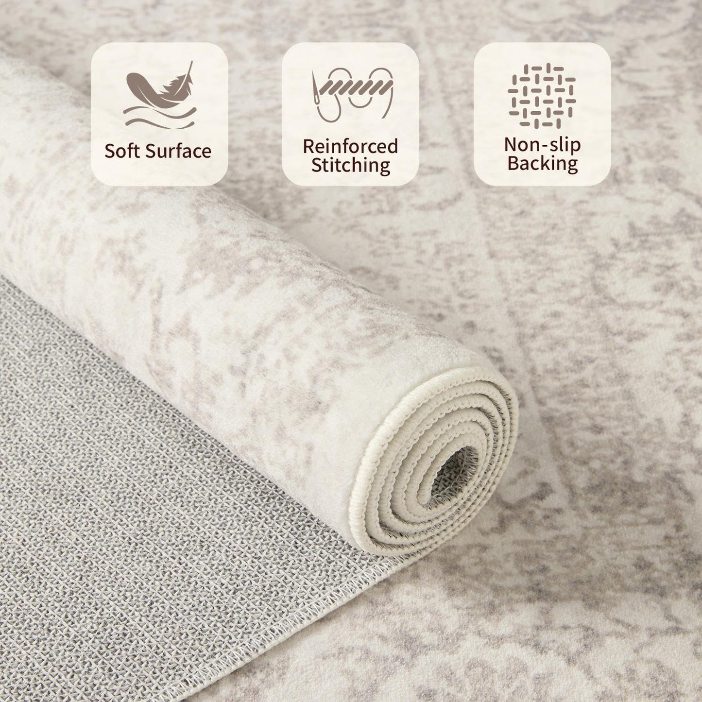 Rugxara 2x3 Door Mat Indoor Entrance, Washable Non Slip Kitchen Bathroom Rugs, Ultra-Thin Throw Small Rug for Front Door/Indoor Entrances, Light Brown