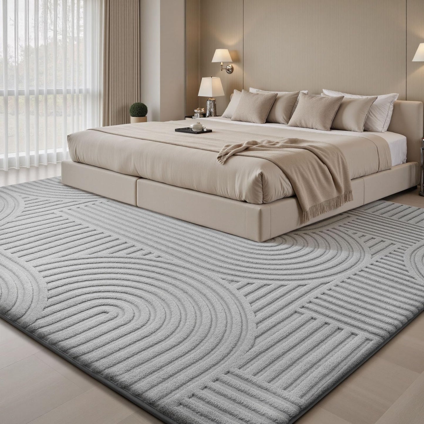 Sour Lemon Area Rugs 9x12 Living Room, Machine Washable Rugs for Bedroom, Soft Large Area Rug Modern Geometric, Non-Slip Grey Rug Carpet, Indoor Rug for Kids Room Dorm Office Home Decor Aesthetic