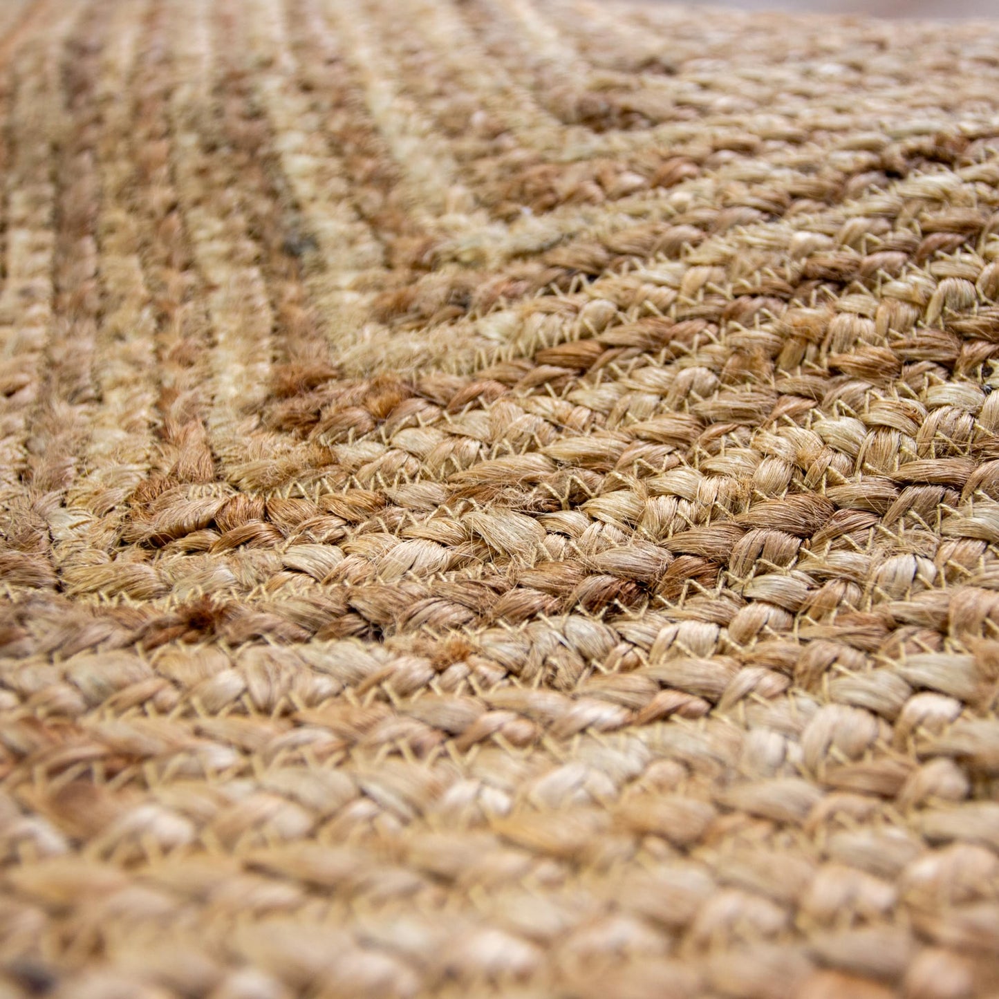 Super Area Rugs Jute Rug - Reversible Natural Fiber Hearth Carpet- Eco Friendly Floor Covering for Kitchen - Doorway Hand Woven, Natural, Half Circle 16" x 33"