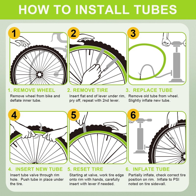 16 Inch Bike Tube 4 Pack with 2 Tire Levers, Premium Bike Tire Tube Fit 16''x 1.75/1.95/2.10/2.125, Schrader Valve Bicycle Tubes for Most 16'' Kids Bikes by Hydencamm