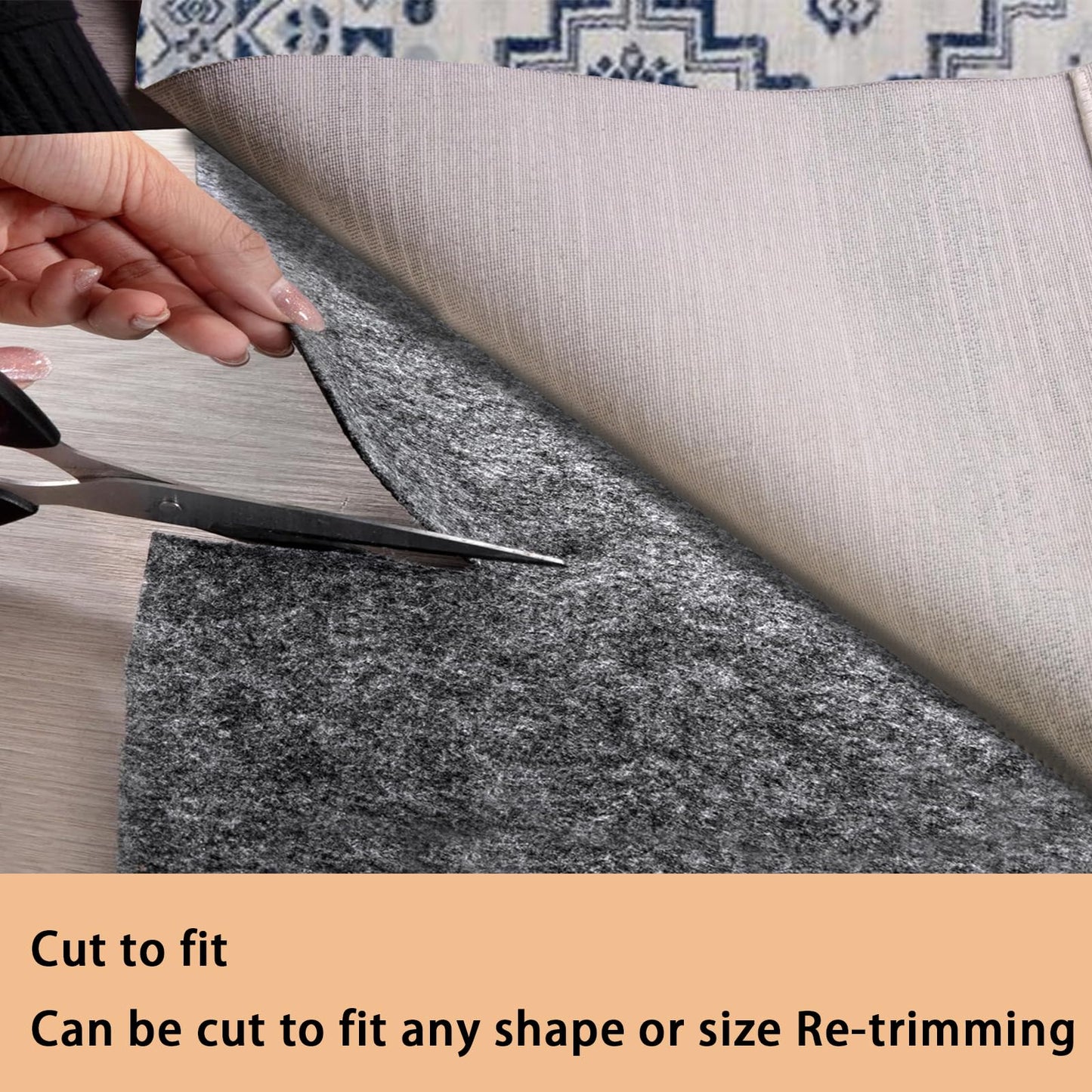Yxzhyaba 100% Waterproof Rug Pad, 6x9 ft Extra Large Area Rug Non-Slip Carpet Pad, Non-Slip Rug Pads for All Floors and Finishes, Felt Pad for Hardwood Floors, Keeps Carpets in Place Soft and Safe