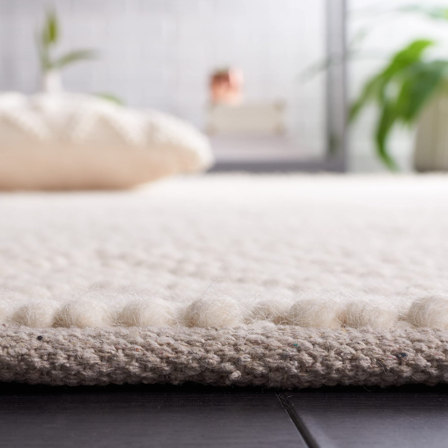 SAFAVIEH Natura Collection Accent Rug - 3' x 5', Ivory, Handmade Moroccan Boho Trellis Wool, Ideal for High Traffic Areas in Entryway, Living Room, Bedroom (NAT224A)