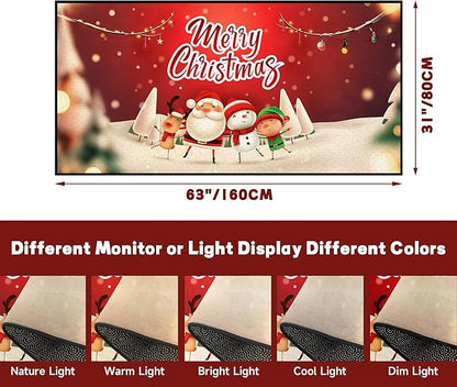 Christmas Rug Xmas Holiday Decorative Pattern Welcome Mat for Home Decoration Non Slip Outdoor Indoor Entrance Floor Mat,63" X 31"