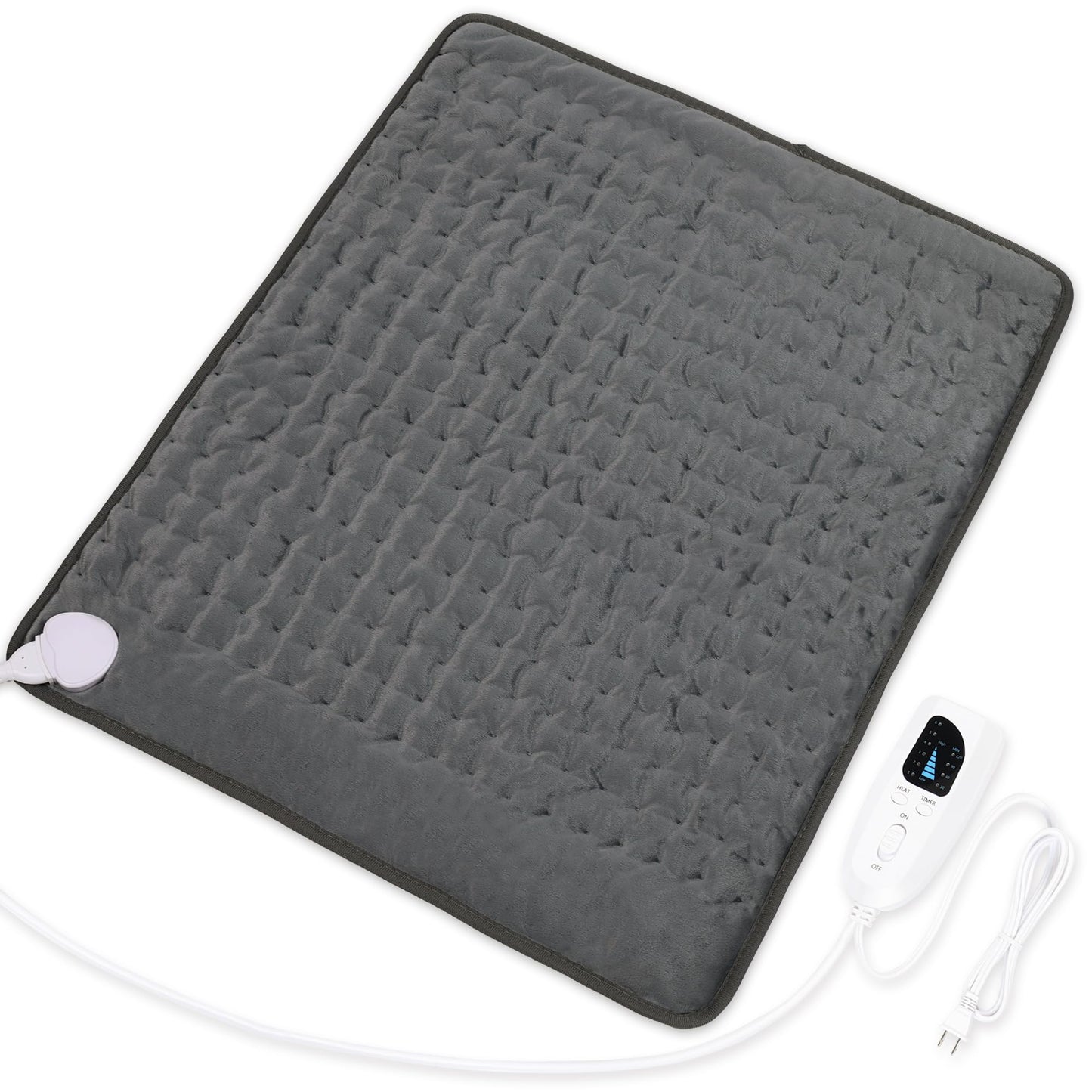 Heating Pad,Electric Heating Pads for Back,Neck,Abdomen,Moist Heating Pad for Shoulder,Knee,Arms,Legs,Dry/Moist Heat & Auto Shut Off,Birthday Gifts for Men and Women(Light Gray, 24''×12'')