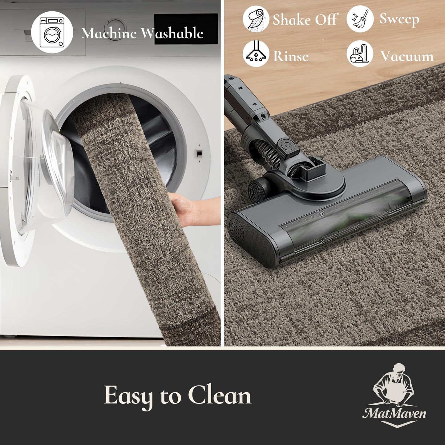 MatMaven Dirt Trapper Door Mat 20"x 32", Non Slip Washable Doormat, Stain Resist and Absorbent Welcome Mat, Floor Mats,Low Profile Entrance Dog Door Mats for Front Back Door,Taupe