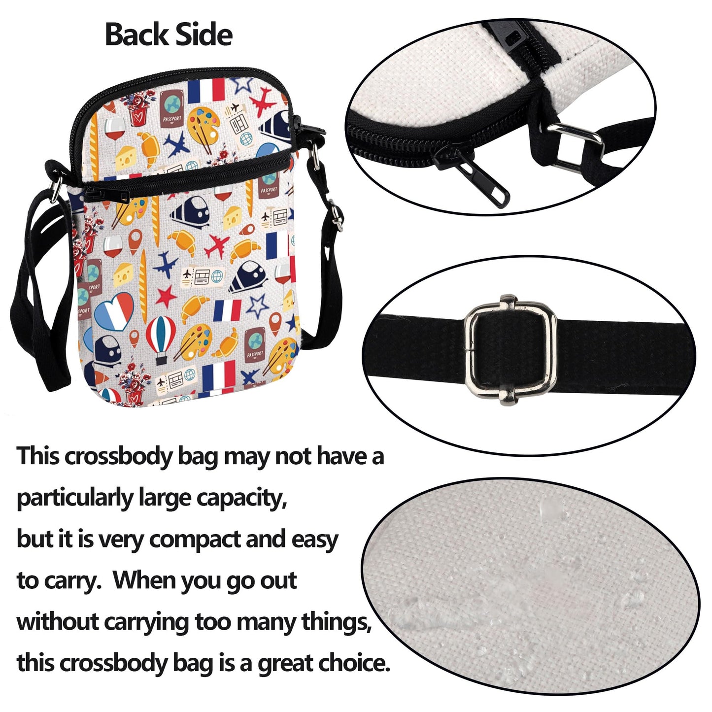Bordeaux France Travel Shoulder Bag France City Bordeaux Souvenir French Travel Crarry On Bag European City Gift (BORDEAUX)