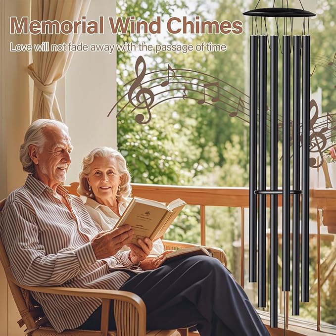 68" Wind Chimes for Outside Deep Tone, 6 Heave-Duty Aluminum Tube Large Wind Chimes for Garden & Patio, Memorial Wind Chime for Loved One, Unique Gift for Housewarming Christmas Birthday Retirement