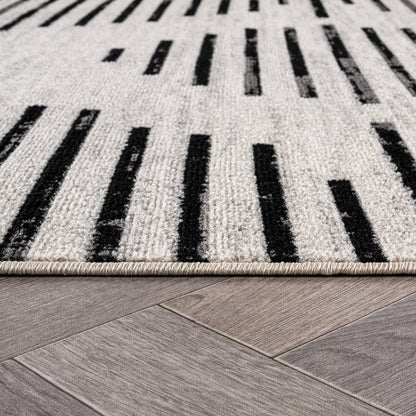 Rugshop Contemporary Abstract Indoor Runner Rug for Hallway,Entryway,Kitchen Rug Low Pile Rug with Jute Backing 2' 3" x 12' Cream