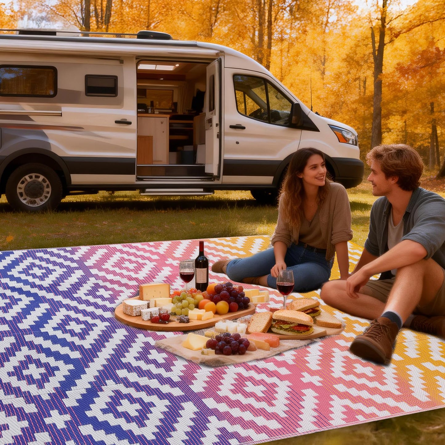YONILE Outdoor Rug Waterproof for Patio,4x6 ft Outdoor Plastic Straw Rug,Reversible Plastic Area Rugs Mat Outside Carpet for RV, Deck, Porch, Picnic, Beach, Balcony
